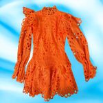 The Sang  Orange Ruffle Long Sleeve Mini Dress Size Medium NEW NWOT Photo 8