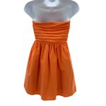 Le lis  Strapless Mini Dress Orange Pleated Bodice Medium NWT Summer Sundress‎ Photo 2