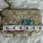 Coach  Gold Blue Pink Canvas Wristlet Photo 6