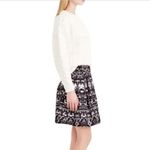 J.Crew Blurred Ikat Pleated Mini Skirt in Black White‎ Zipper Back, Size 4 Photo 7