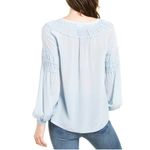 Ecru | The Bacall Silk Baby Blue Button Down Blouse Sz S Photo 2