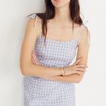 Madewell Light Blue Gingham Tie Strap Mini Dress Photo 0