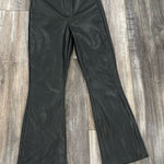 ZARA  Black Faux Leather High-Waisted Flare Pants Size Medium Bloggers Favorite Photo 0