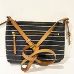 Fossil  Devon Black With White‎ Stripes Crossbody Vegan Leather Shoulder Bag Photo 5