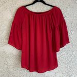 Tyche Red Off the Shoulder Flowy Sleeve Top Photo 1