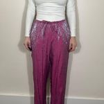 Karen Kane  Lifestyle Pink Shimmery Pants Side Large Photo 0