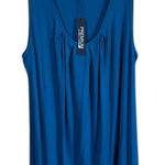 Lock & Love NWT Teal (Green/Blue) Wide Strap Tank Top. Pleats. Blue Size XL Photo 0