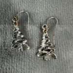 Christmas Tree Drop Earrings Set Of 2 Handmade Polymer Clay & Silver Photo 6
