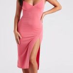 Windsor Pink Slit Midi Dress Photo 0