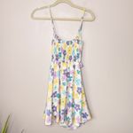 Blue Blush NEW NWT  Floral Print Mini Dress SZ Small Smocked Back‎ Flirty Cutaway Photo 3