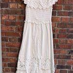 Sea womens Hazel eyelet smocked tiered ruffle midi dress white XS Photo 4