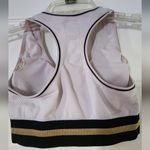 Primark Black White Gold Stripe Band Racerback Zip Front Sports Bra Size Small Photo 1