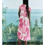 ZARA Patchwork Print Dress Pink Cut Out Maxi Size Small Photo 12