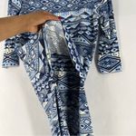 J. McLaughlin Nicola Dress Lekha Geo Stripe Tiered Layered Catalina Cloth Soft Photo 2