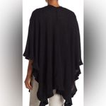Eileen Fisher  One Size Shawl Poncho Cardigan Women’s Cotton Linen Black Photo 8