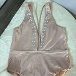 REEF  kaleidoscope nude plunge front strappy swimsuit with pearl accents Photo 0