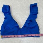 Aerie Blue Ruffle Triangle Adjustable Strap Bikini Top Photo 4