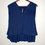 Free People  Grecian Goddess Tank Blue Drapey boxy Photo 3