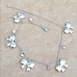 Silver Tone Polished Bows Charm Anklet Ankle Photo 0