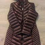 Calvin Klein  burgundy packable premium down long puffer coat size medium Photo 0