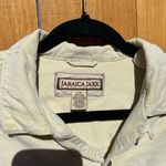 Jamaica‎ Jaxx Silk Hawaiian Shirt Mens Large Aloha Button Front Off White Cream Photo 4