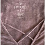 American Eagle  Soft Sexy Tie Dye Faux Wrap Purple Surplice Long Sleeve‎ Medium Photo 2