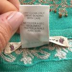 Nanette Lepore  Beaded Y2K Tank Top Small Sea Foam Green Beach Boho Festival Photo 8