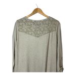 Ali Miles Womens Boho Tunic Top Size Large Beige 3/4 Sleeve Lace Knit Pockets Tan Photo 8