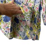 CHAPS  Fresh Floral Cotton Tassel Blouse Size Small Photo 6