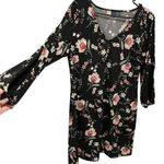 Kaari Blue  Pastel Dark Boho Whimsical Fairycore Floral Cutout Sleeve Mini Dress Photo 0