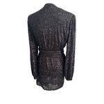 AUDREY 3 PLUS 1 Black Sequin Robe Wrap Dress Size Medium Photo 5