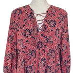 Madewell  Women’s Silk Lace-up Floral Dress Size S Babydoll Peasant Sleeves Photo 4