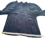 Zero Degrees Celsius Navy Blue Jacquard Bat Sleeve Mock Neck Blouse X Photo 9