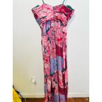 Hutch  Purple Pink Floral Drape Front Strapless Julietta Maxi Gown size 4 Photo 1