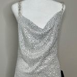 Lulus Silver Sequin Cowl Neck Mini Dress Sz M Photo 10