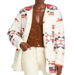 Pendleton NEW Aqua x Geometric Western Quilted Sherpa Reversible Jacket in Ivory Photo 0