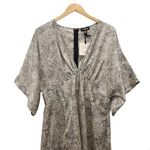 NWT QED London Animal Print Kimono Sleeve Maxi Dress Women’s Size 10 US | 14 UK Black Photo 3