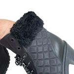 Paige Shearling-Lined Quilted Combat Boots Black Leather Women’s Size 9.5 NWT Photo 5