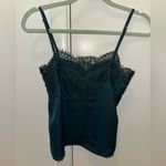 Lulus Lulu’s Maddox Dark Teal Green Satin Lace Cami Photo 4