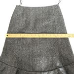 Gap Herringbone Wool Blend Skirt Ruffle Hem Gray Black Women 0 Office Siren Photo 7