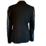 Madewell  Size 8 Black Leather Trim Collarless Moto Blazer Jacket Business Casual Photo 7