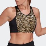 Adidas NWT Designed 2 Move Aeroready Leopard Scoopneck Sports Bra Primegreen XS Photo 1