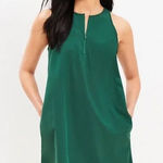 Lou & grey Stretch Woven Forest Green Sleeveless Zip Neck Mini Dress Size S Photo 0