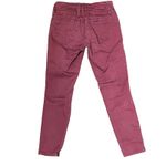 Ymi Wanna Betta Butt? Jeans Size 0 Burgundy Skinny Distressed Stretch 24X24 Photo 8