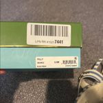 Kate Spade  Blue and White Striped Sandals with Gold Accents Photo 4