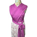 Womens Boho Convertible Maxi Wrap Dress sz Small Lace Overlay Purple White Sexy Photo 2