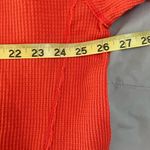 Free People  Orange Waffle Thermal Knit‎ Long Sleeve Size Medium NWOT Photo 3