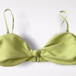 Billabong  Knotted textured Bandeau Bikini Top in Yellow/Neon green size XL Photo 1