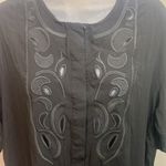 World Market Black Embroidered Tunic Dress Size M Photo 2