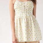 For Love & Lemons Kiela Mini Dress Floral Corset Lace Up White Yellow NEW Photo 3